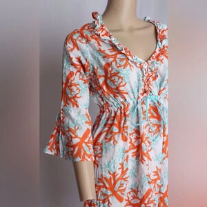 MudPie Coral Print Swim Beach Cover Up